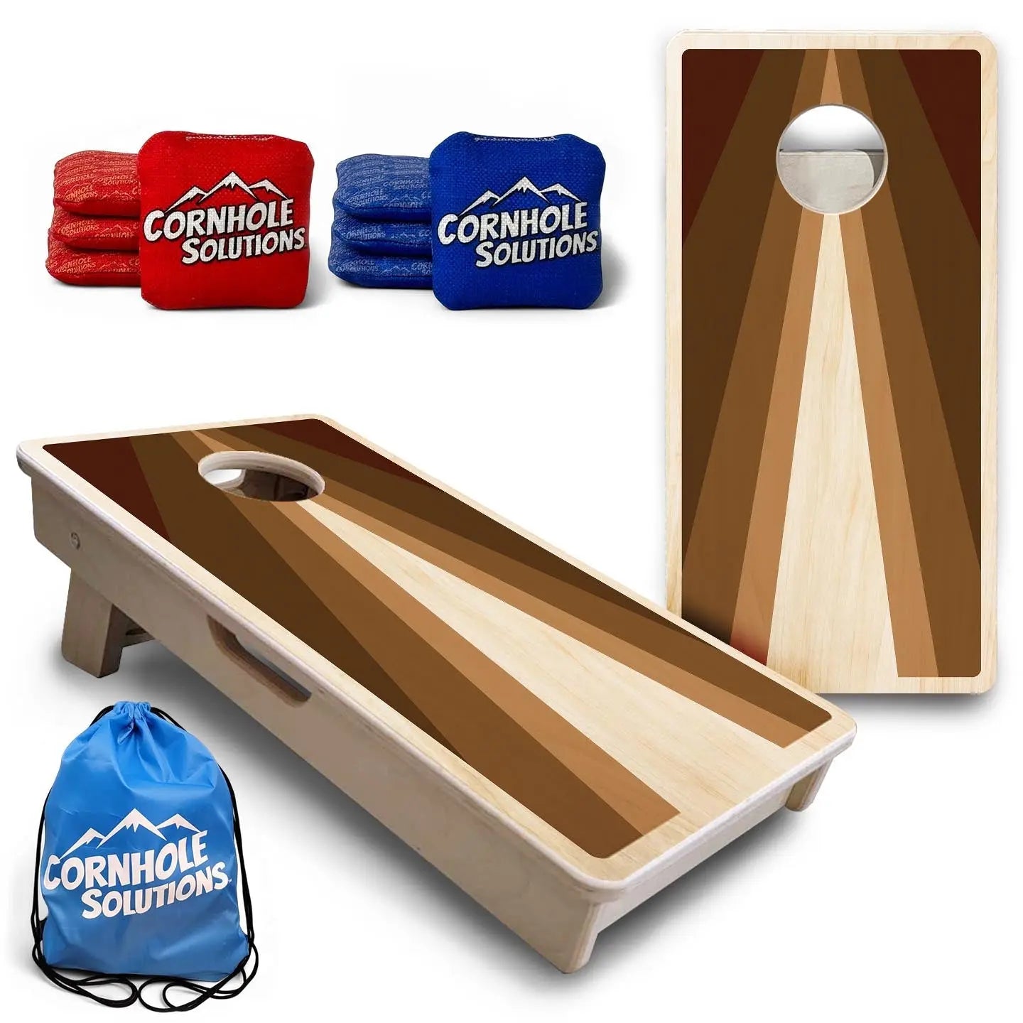 Retro Wood Triangle - Mini or Vacation Size Cornhole Boards by Cornhole Solutions, custom cornhole board main product photo