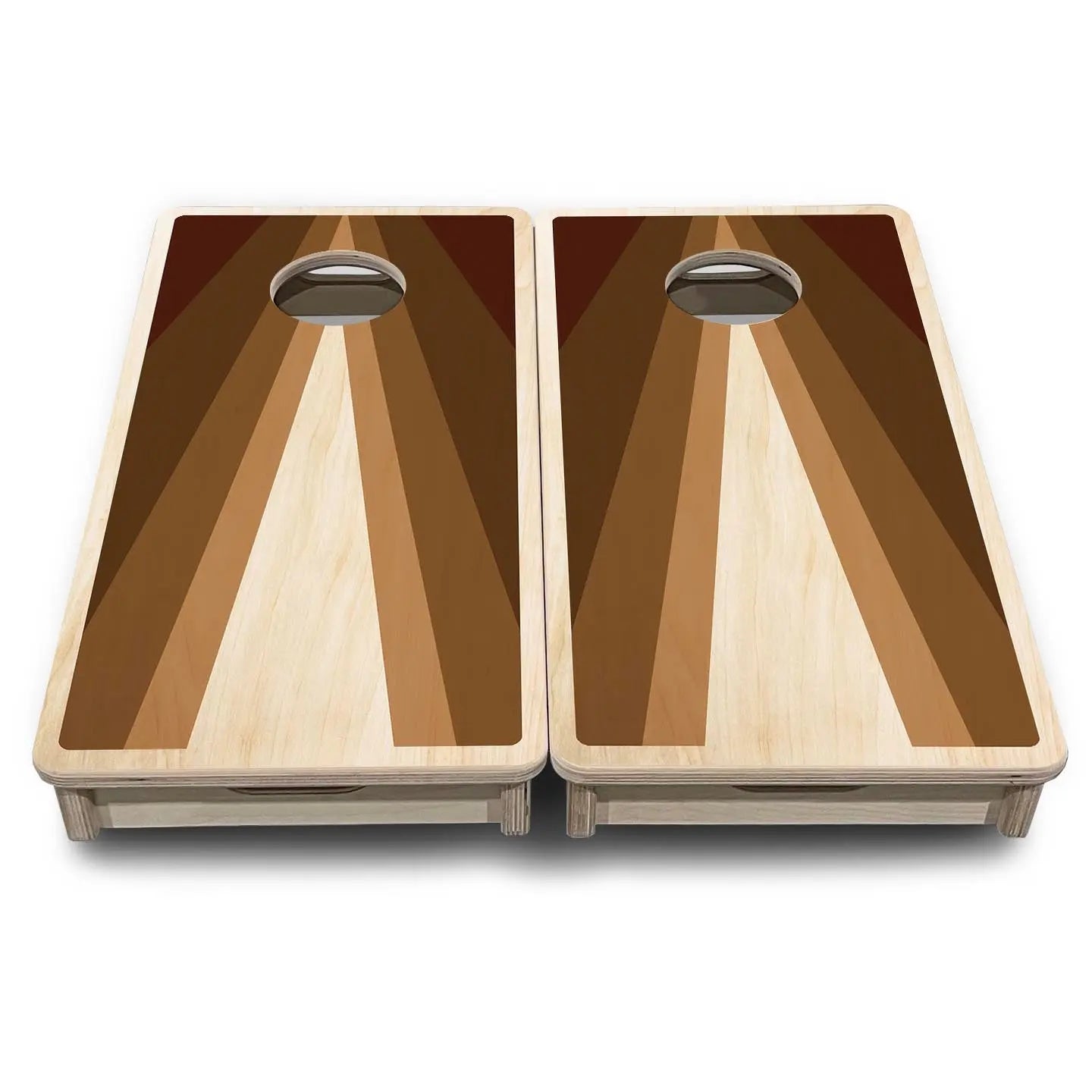 Retro Wood Triangle - Mini or Vacation Size Cornhole Boards by Cornhole Solutions, custom cornhole board detail photo 2
