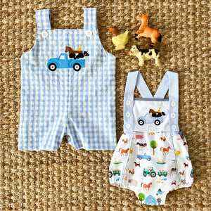 Reversible Farm Truck Sunsuit Seven Lantern Lane