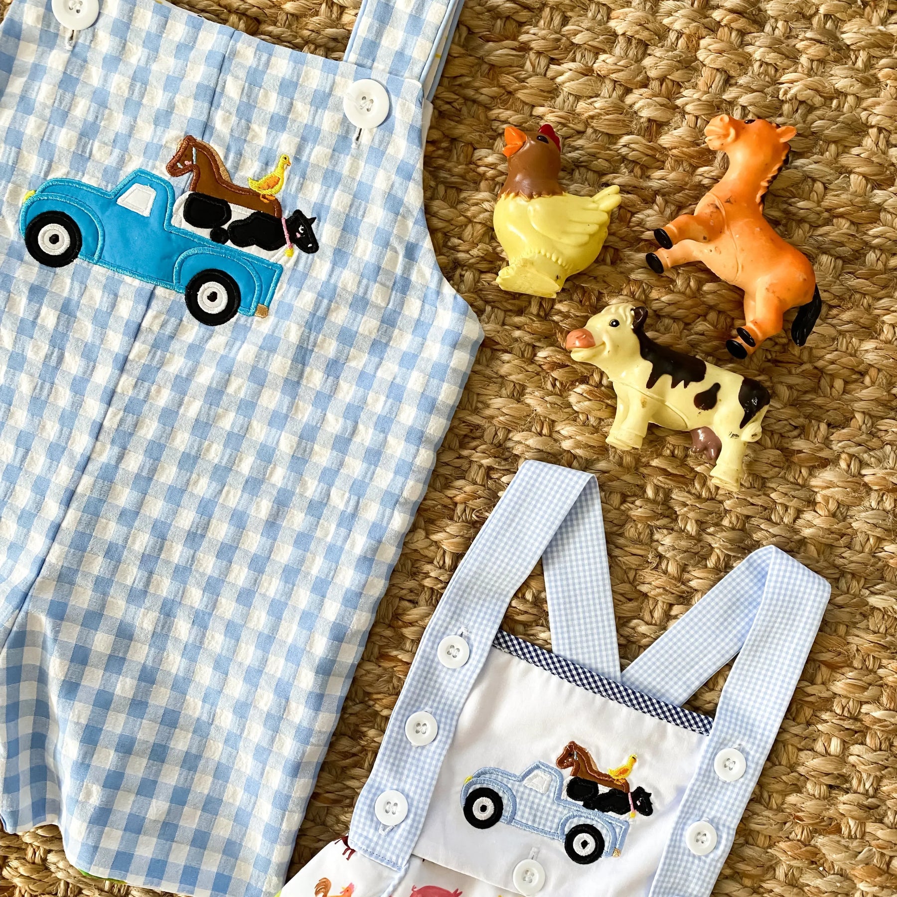 Reversible Farm Truck Sunsuit Seven Lantern Lane