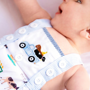 Reversible Farm Truck Sunsuit Seven Lantern Lane