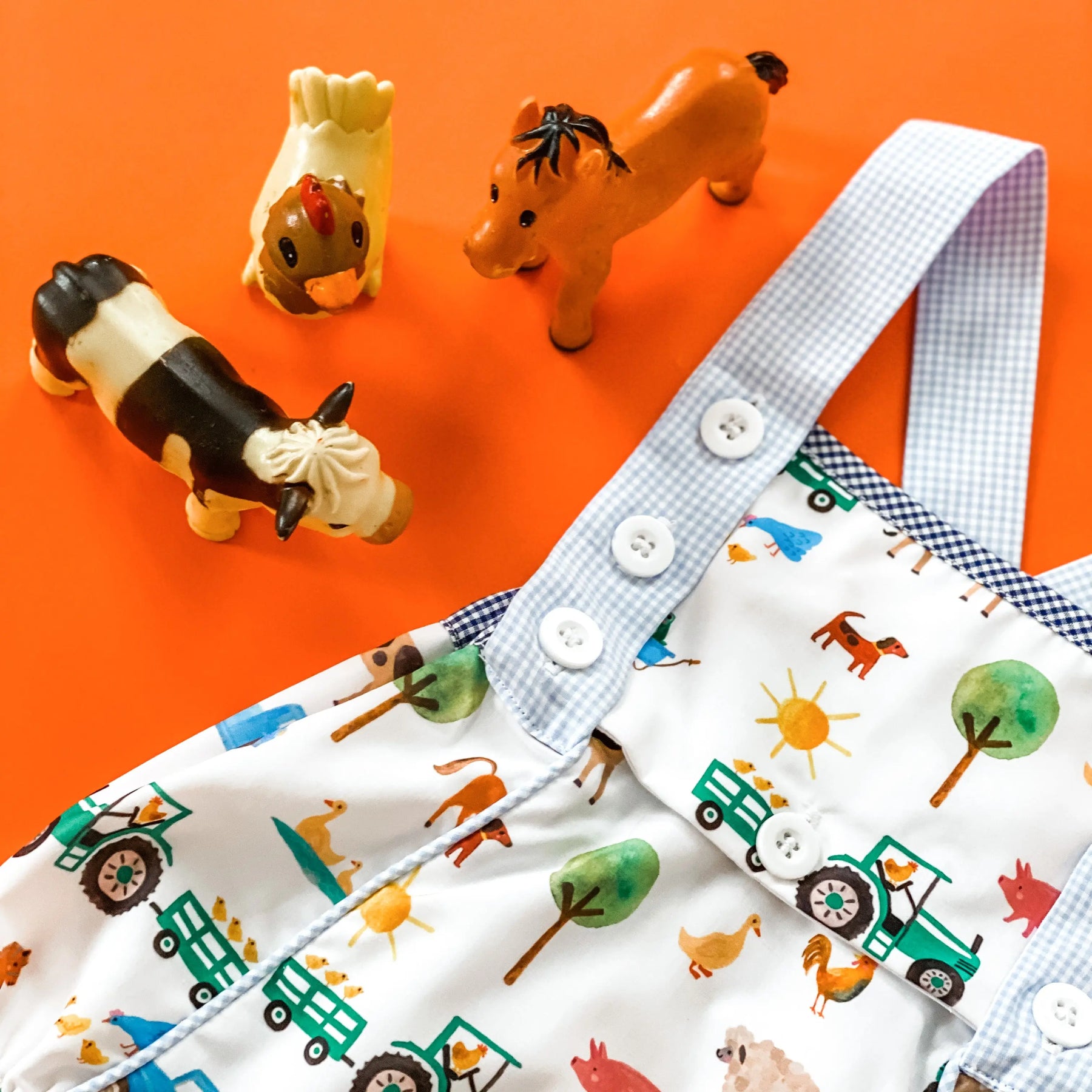 Reversible Farm Truck Sunsuit Seven Lantern Lane