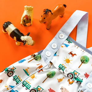 Reversible Farm Truck Sunsuit Seven Lantern Lane