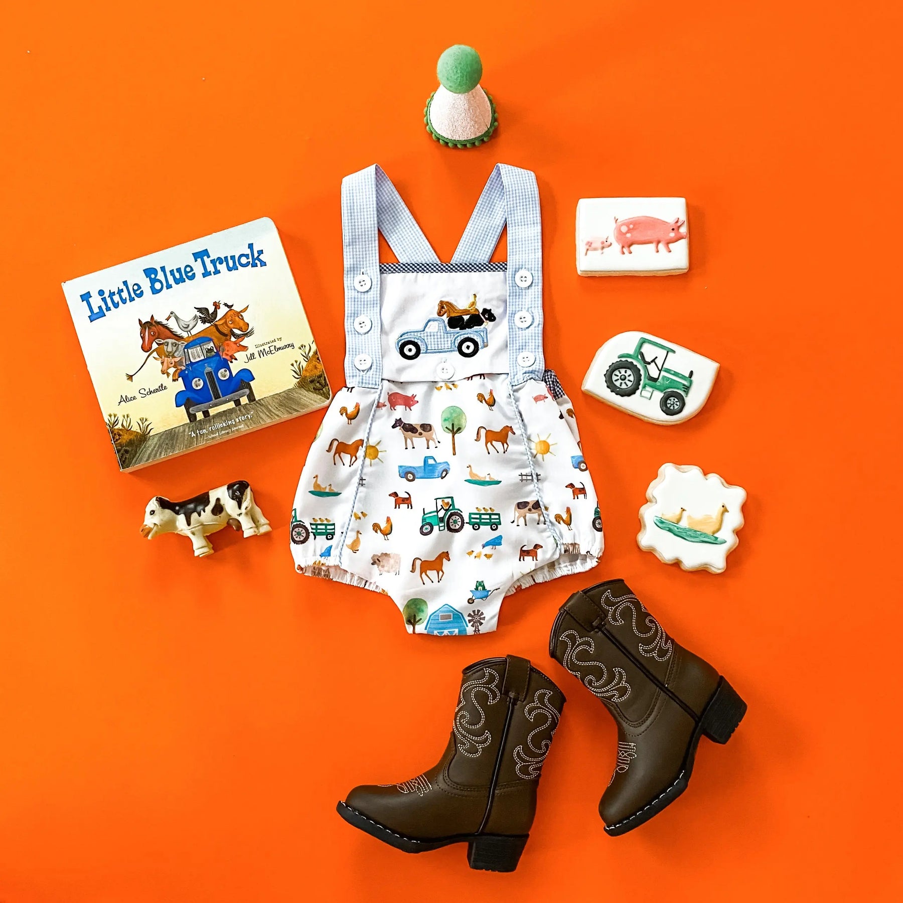 Reversible Farm Truck Sunsuit Seven Lantern Lane