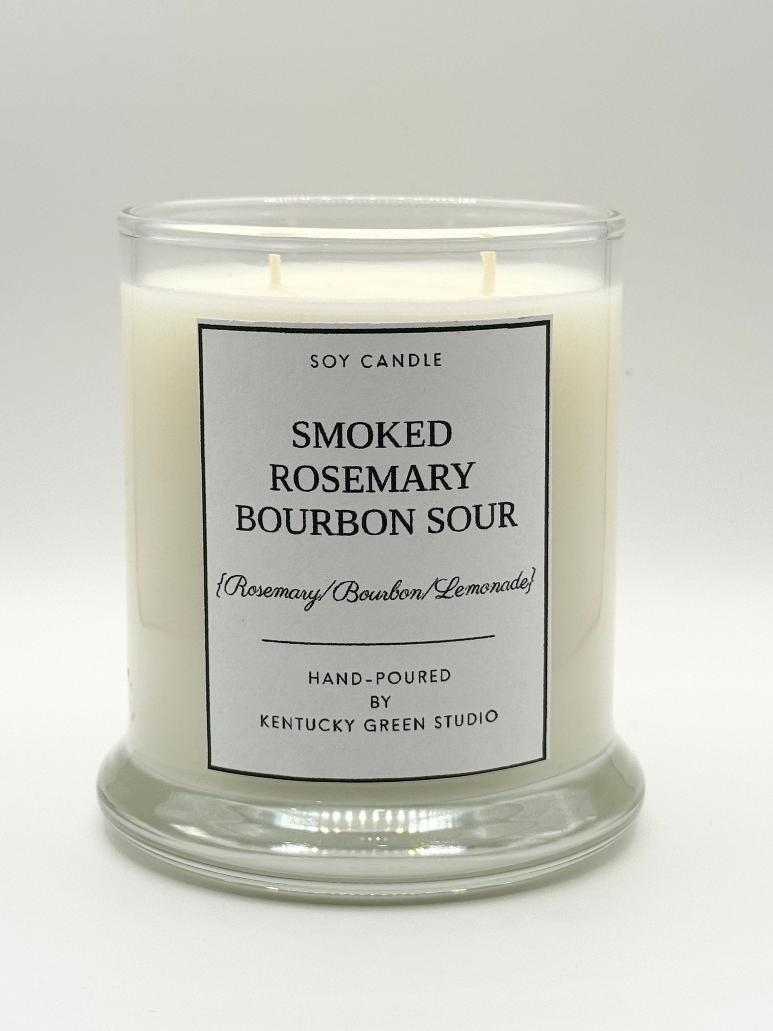Smoked Rosemary Bourbon Sour Soy Candle by Kentucky Green Studio, scented candle main product photo