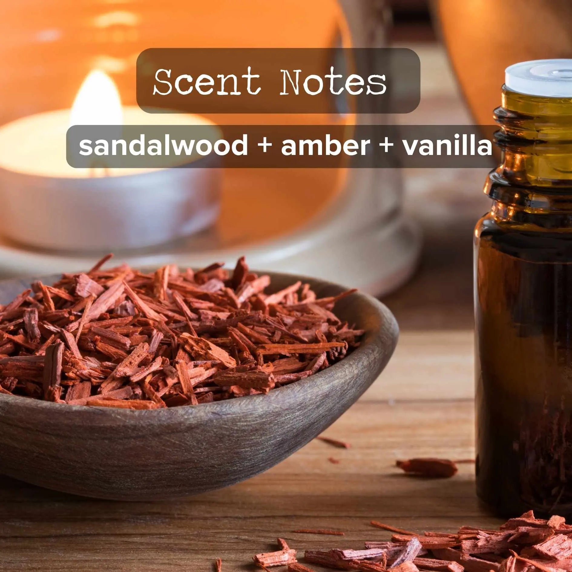Rosewood Amber Candle by The Rustic House, scented candle detail photo 2