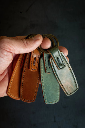 Rover Key Ring - Bourbon Horween Shell Cordovan by Loyal Stricklin, handmade jewelry detail photo 3