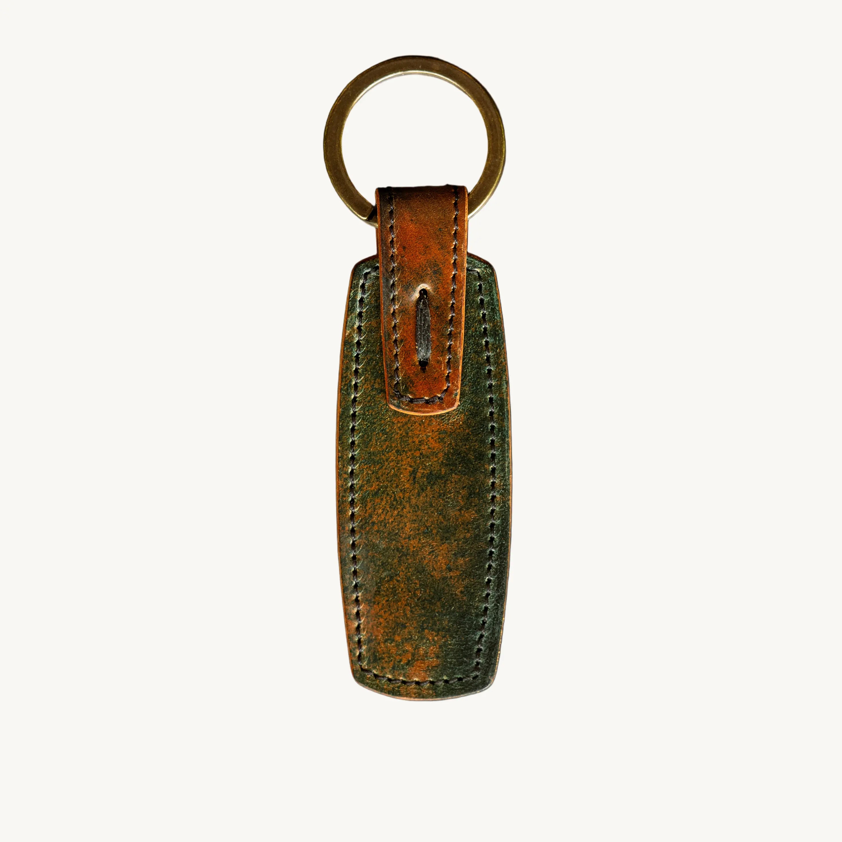 Rover Key Ring - Marbled Black Horween Shell Cordovan by Loyal Stricklin, handmade jewelry main product photo