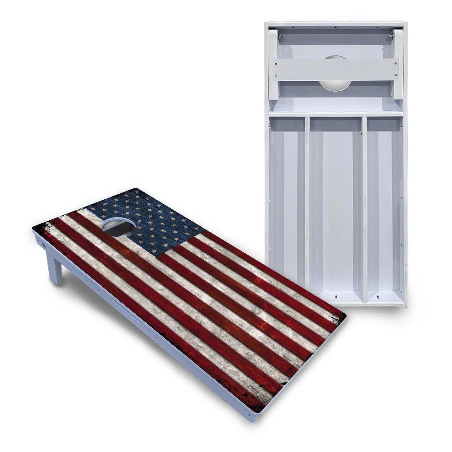 Rustic USA Flag Cornhole Boards - All Weather Series Cornhole Solutions