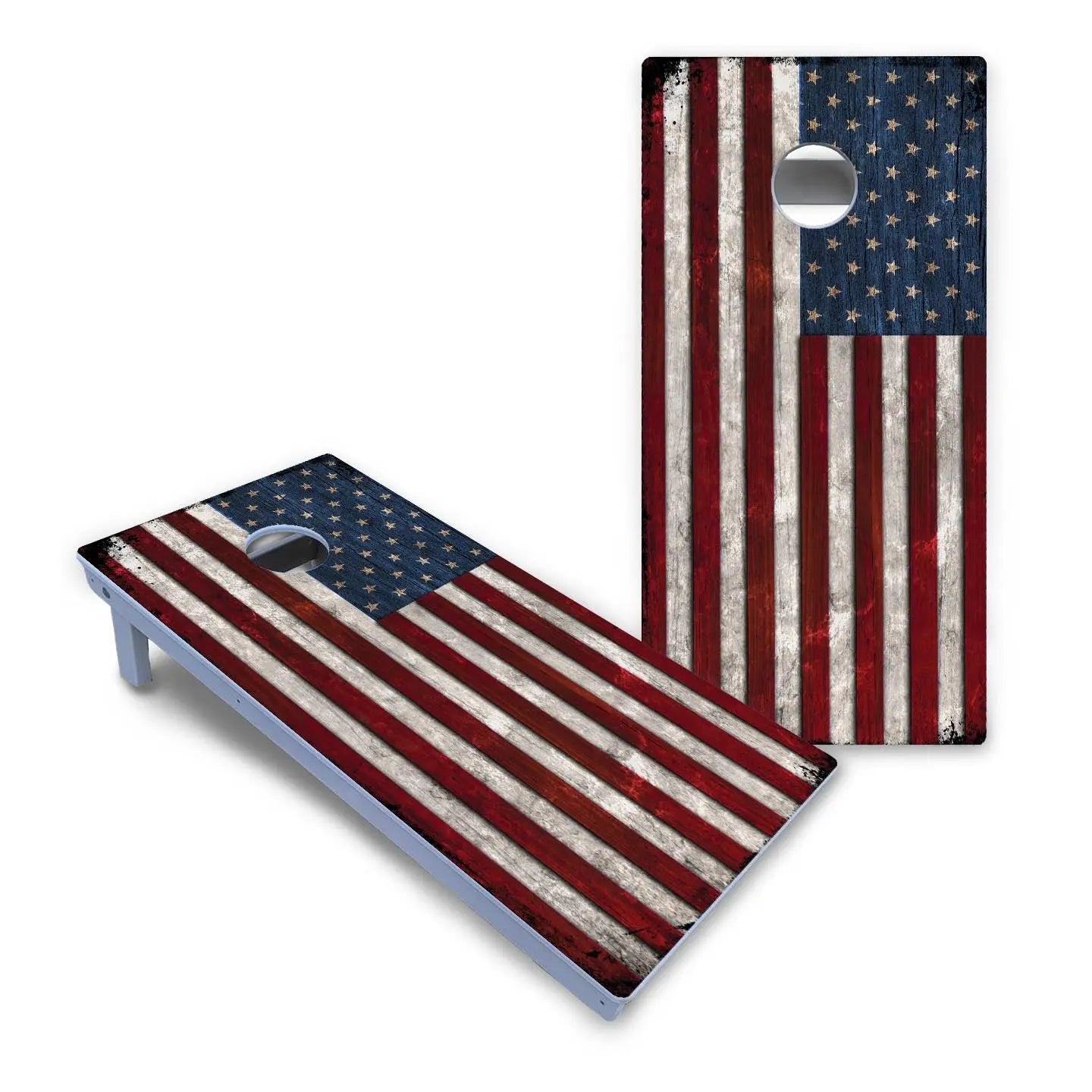 Rustic USA Flag Cornhole Boards - All Weather Series Cornhole Solutions