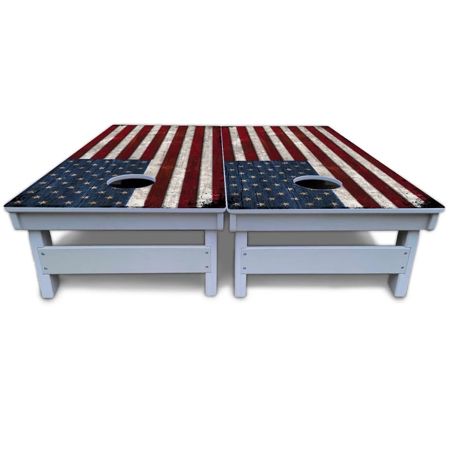 Rustic USA Flag Cornhole Boards - All Weather Series Cornhole Solutions