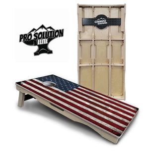 Rustic USA Flag Cornhole Boards - Pro Solution Elite Series Cornhole Solutions