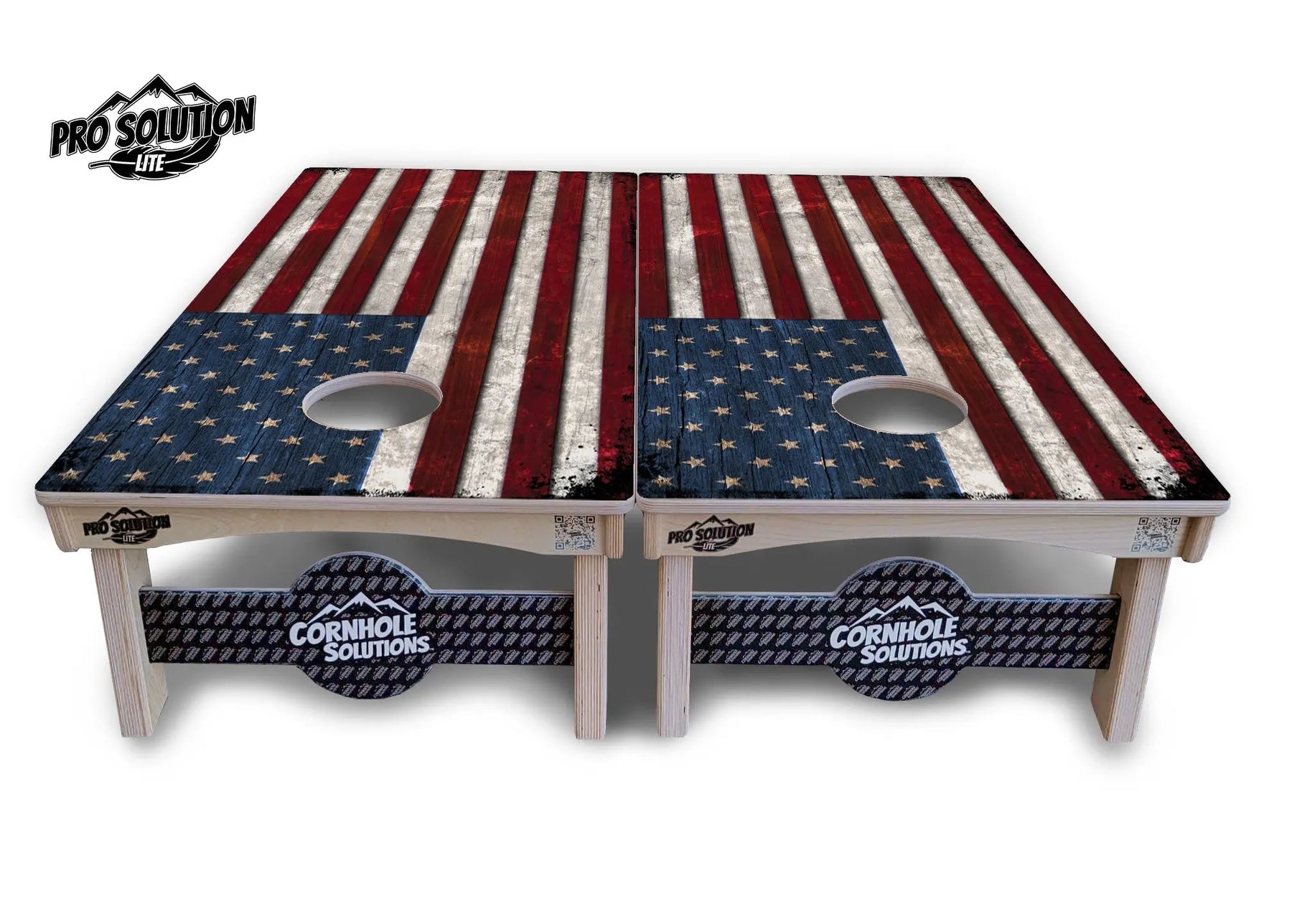 Rustic USA Flag Cornhole Boards - Pro Solution Elite Series Cornhole Solutions