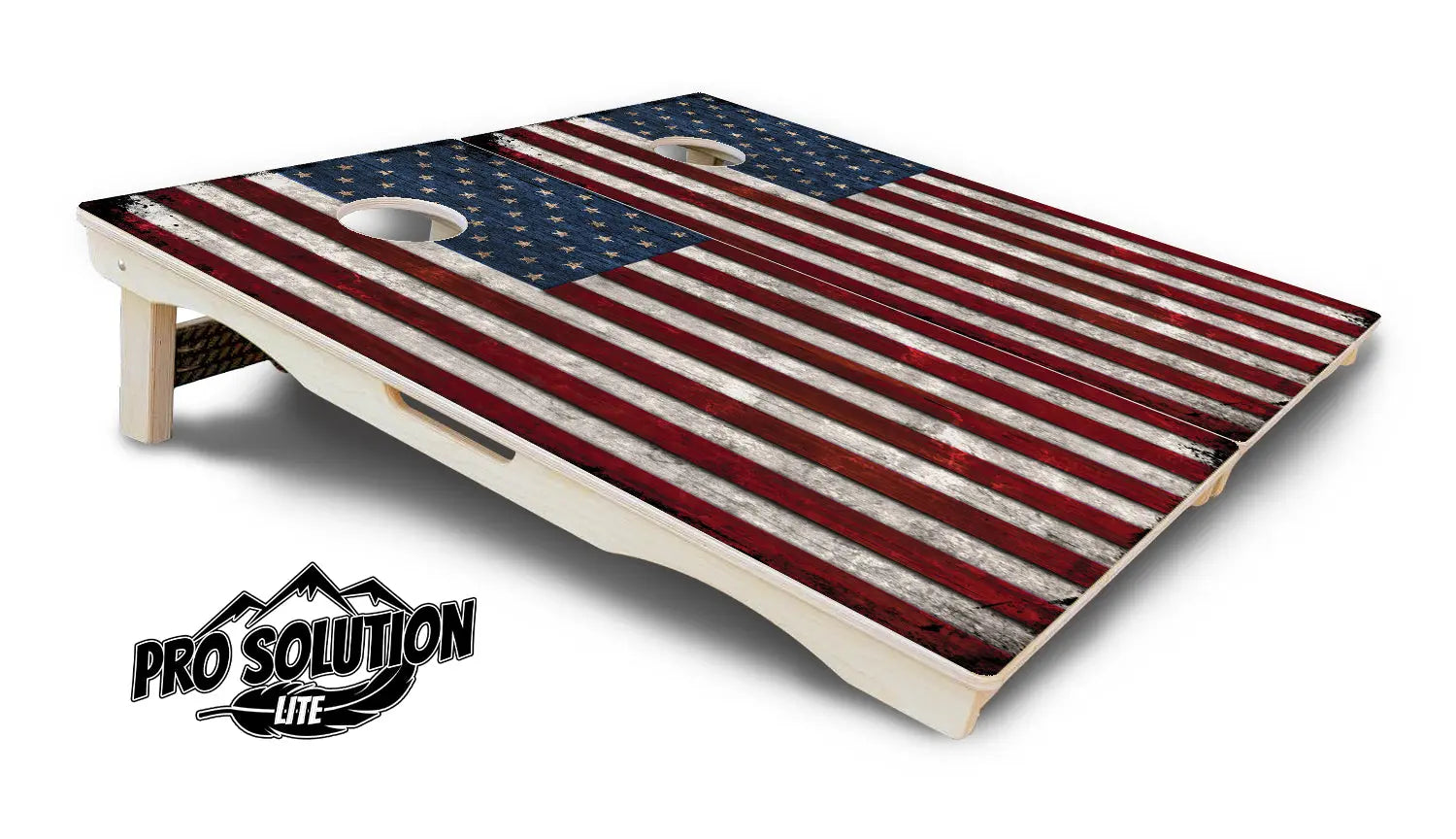 Rustic USA Flag Cornhole Boards - Pro Solution Elite Series Cornhole Solutions