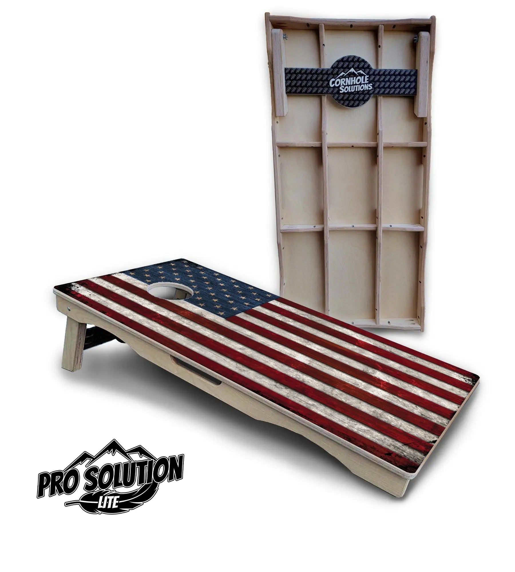 Rustic USA Flag Cornhole Boards - Pro Solution Lite Series Cornhole Solutions