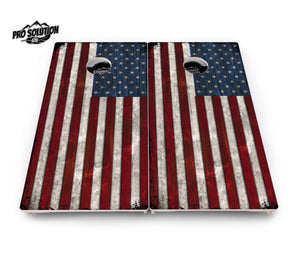 Rustic USA Flag Cornhole Boards - Pro Solution Lite Series Cornhole Solutions