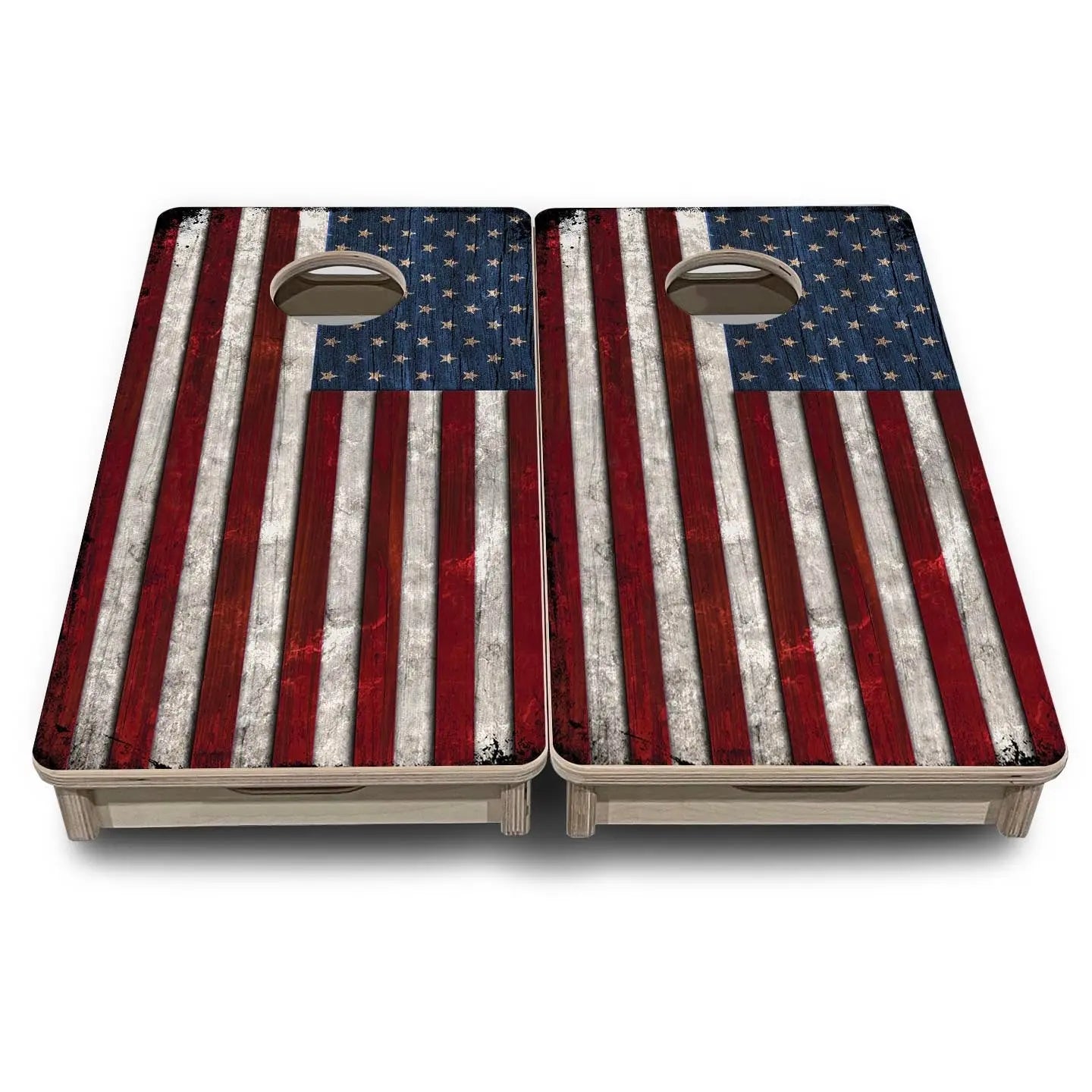 Rustic USA Flag - Mini or Vacation Size Cornhole Boards by Cornhole Solutions, custom cornhole board detail photo 2