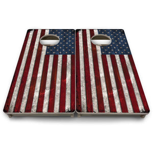 Rustic USA Flag - Mini or Vacation Size Cornhole Boards by Cornhole Solutions, custom cornhole board detail photo 9