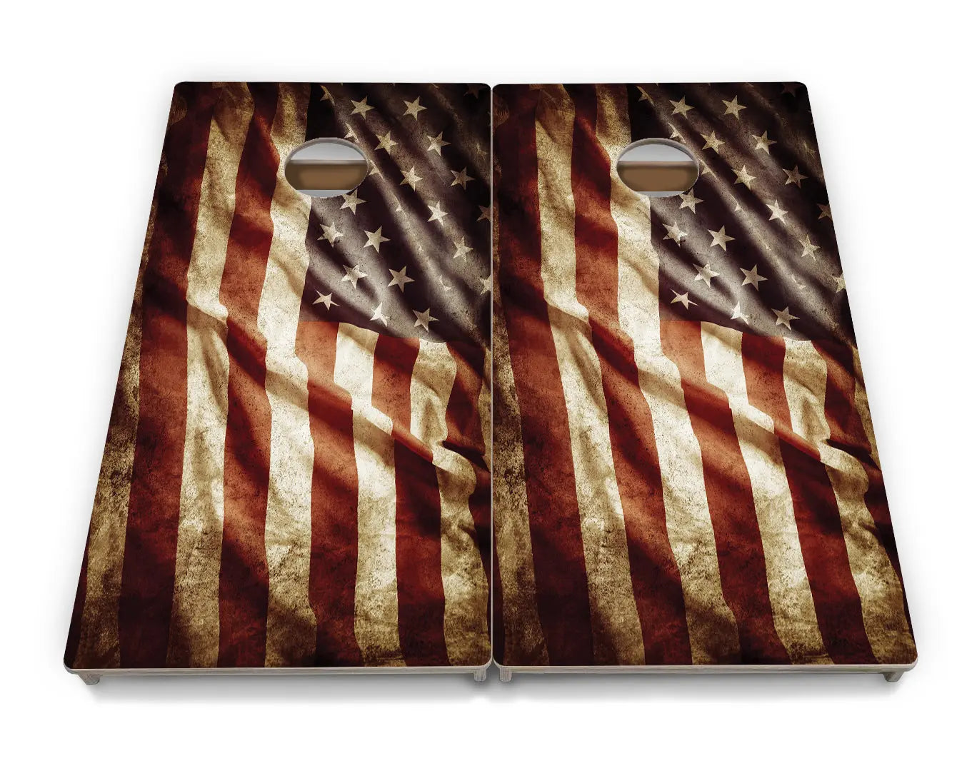 Rustic Wavy Flag Cornhole Boards - Professional Tournament Series Cornhole Solutions