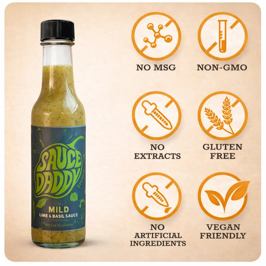 Sauce Daddy Mild Sauce bottle label
