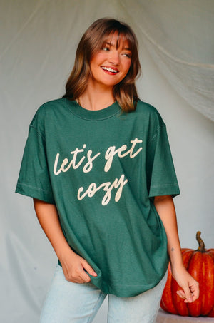 Let's Get Cozy Boxy Tee by Southern Bliss Company, product photo 2