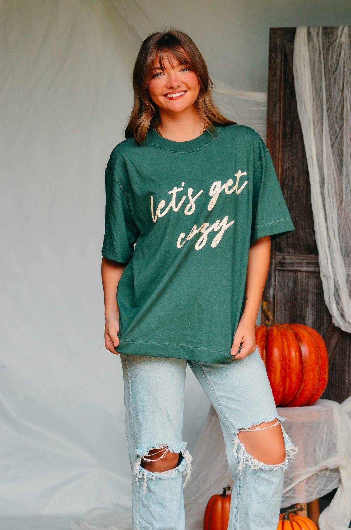 Let's Get Cozy Boxy Tee by Southern Bliss Company, product photo 4
