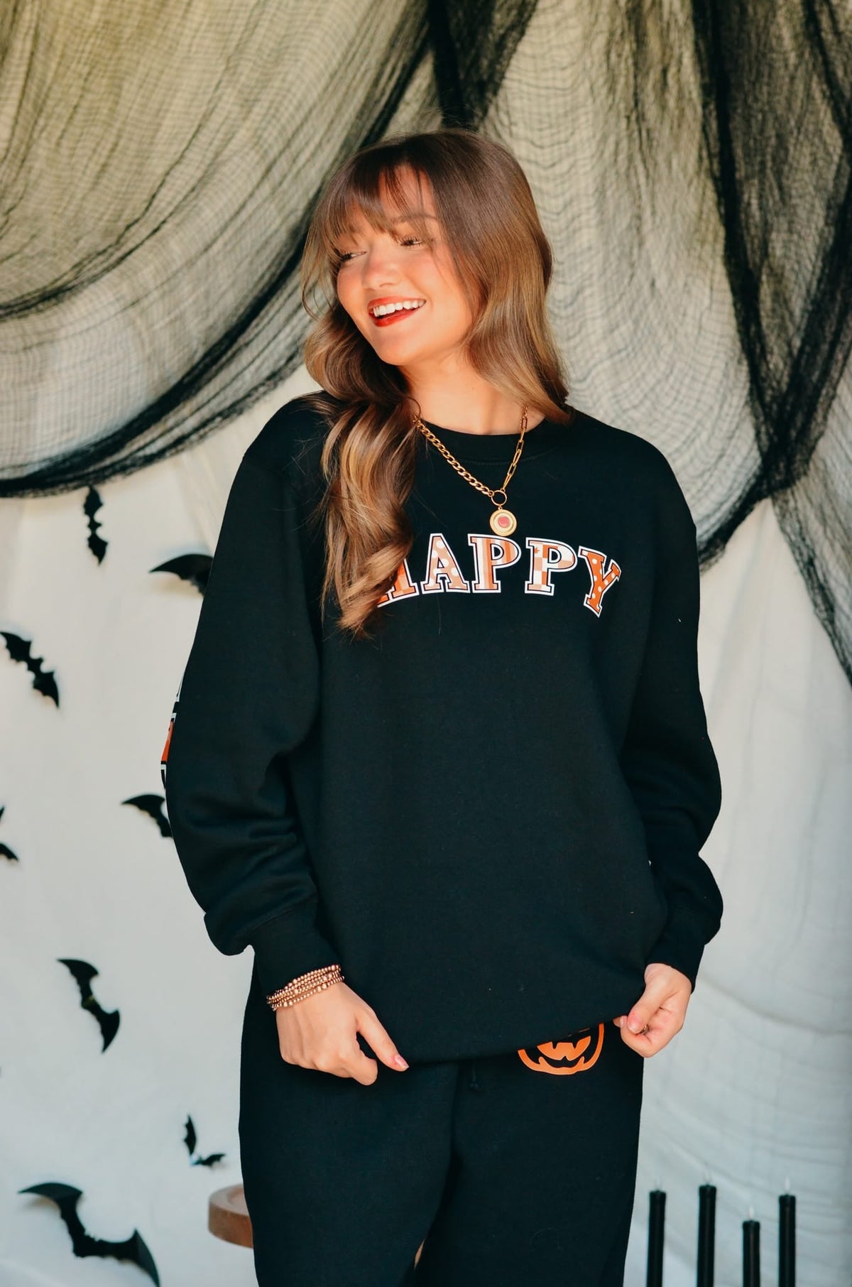 Happy Halloween Black Sweatshirt by Southern Bliss Company, product photo 2