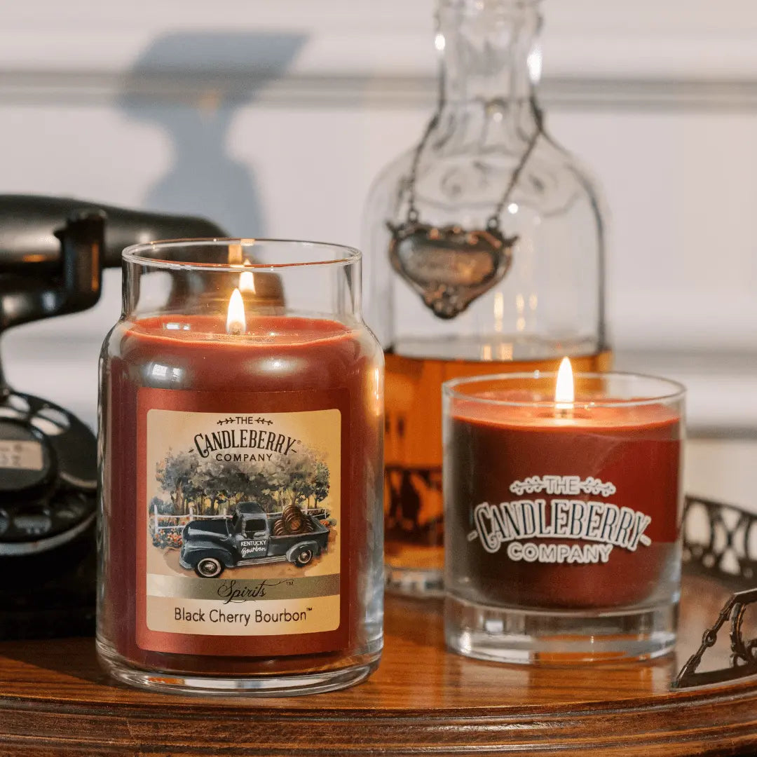 SPIRITS - Black Cherry Bourbon™, Large Jar Candle (Collective) by The Candleberry® Candle Company, scented candle detail photo 2