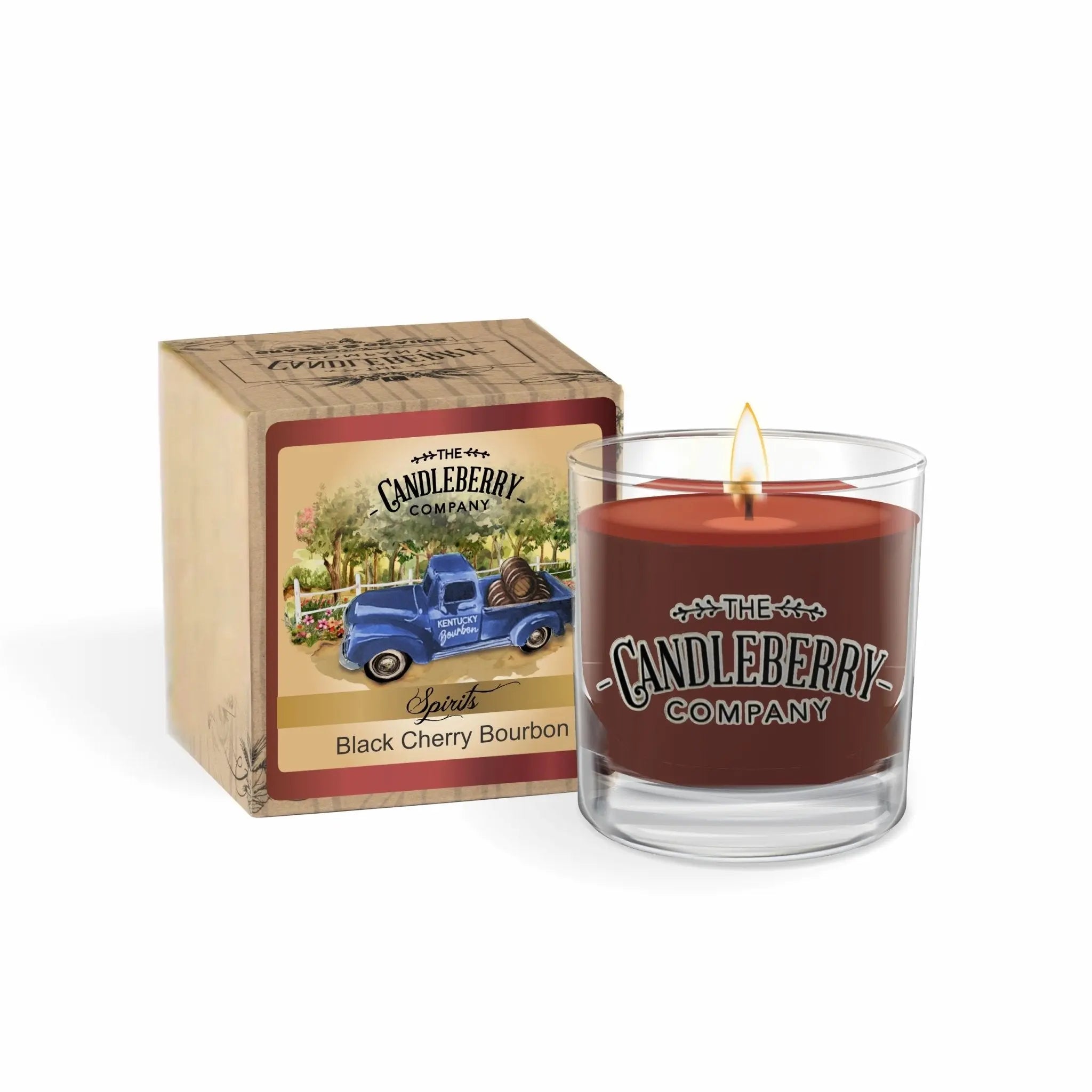 SPIRITS - Black Cherry Bourbon™, Rocks Glass Candle (Collective) by The Candleberry® Candle Company, scented candle main product photo