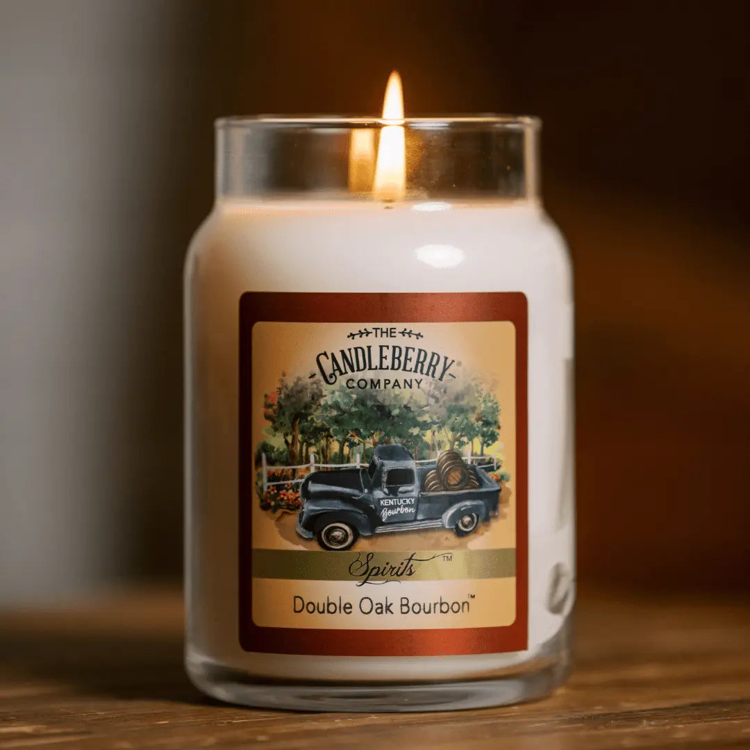 SPIRITS - Double Oak Bourbon™, Large Jar Candle (Collective) by The Candleberry® Candle Company, scented candle detail photo 2