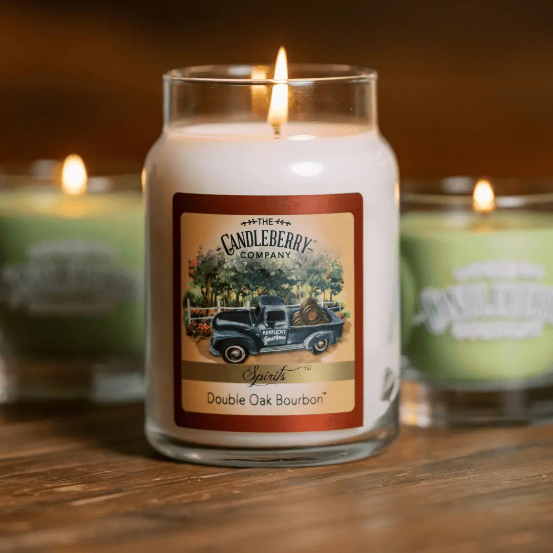 SPIRITS - Double Oak Bourbon™, Large Jar Candle (Collective) by The Candleberry® Candle Company, scented candle detail photo 3
