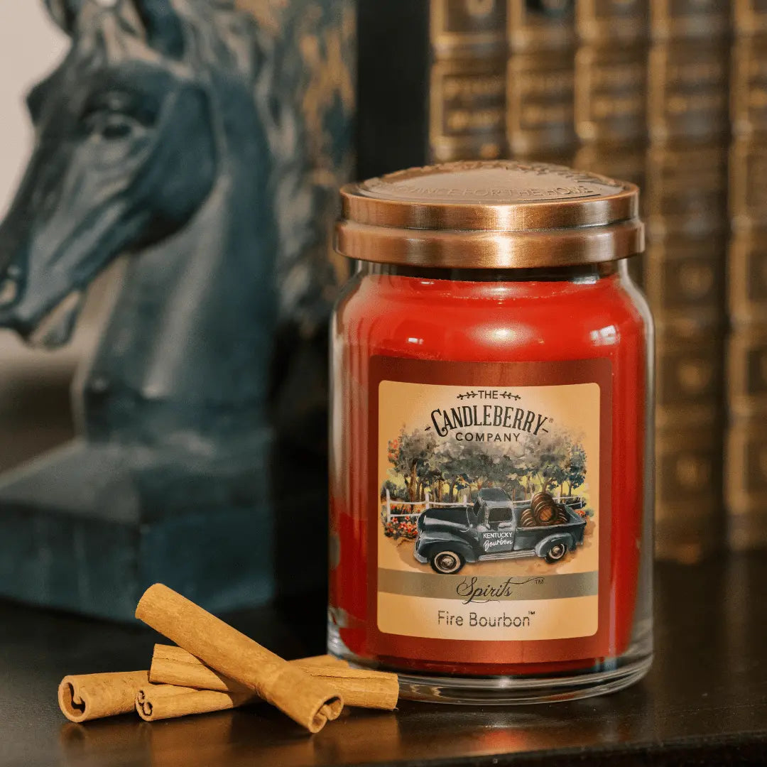 SPIRITS - Fire Bourbon™, Large Jar Candle (Collective) by The Candleberry® Candle Company, scented candle detail photo 2