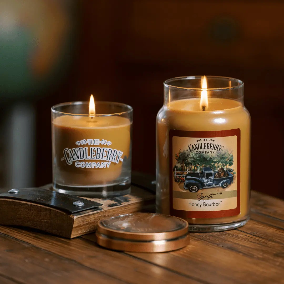 SPIRITS - Honey Bourbon™, Large Jar Candle (Collective) by The Candleberry® Candle Company, Southern food gift detail photo 2