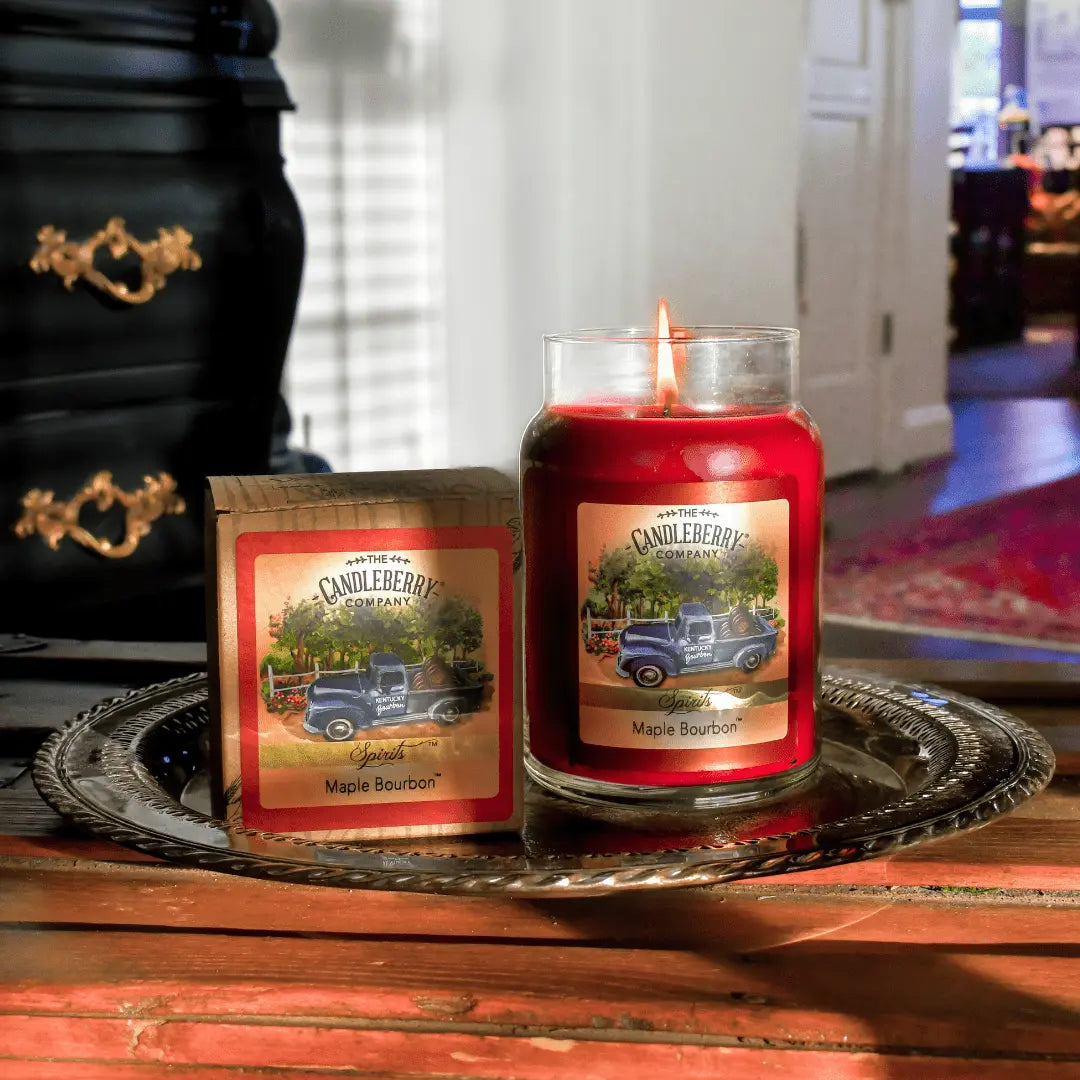 SPIRITS - Maple Bourbon™, Large Jar Candle (Collective) by The Candleberry® Candle Company, scented candle detail photo 2