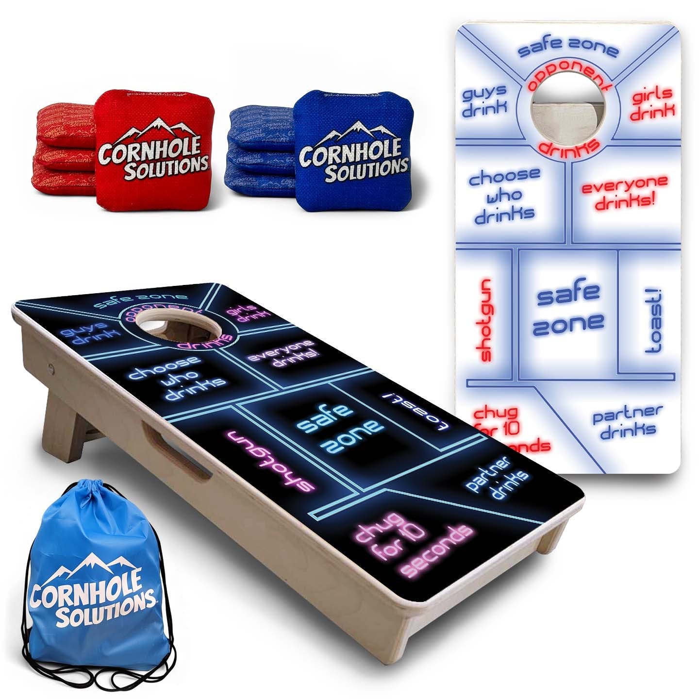 Drinking Game - Mini Cornhole Board Set (12" x 24") with 8 Mini Bags by Cornhole Solutions, custom cornhole board main product photo