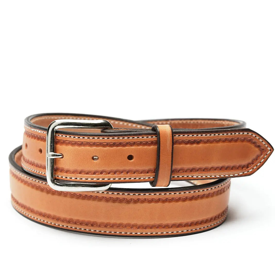 Saddle Tan Smooth Border Stamped - 48 by Texas Saddlery, handmade leather goods main product photo