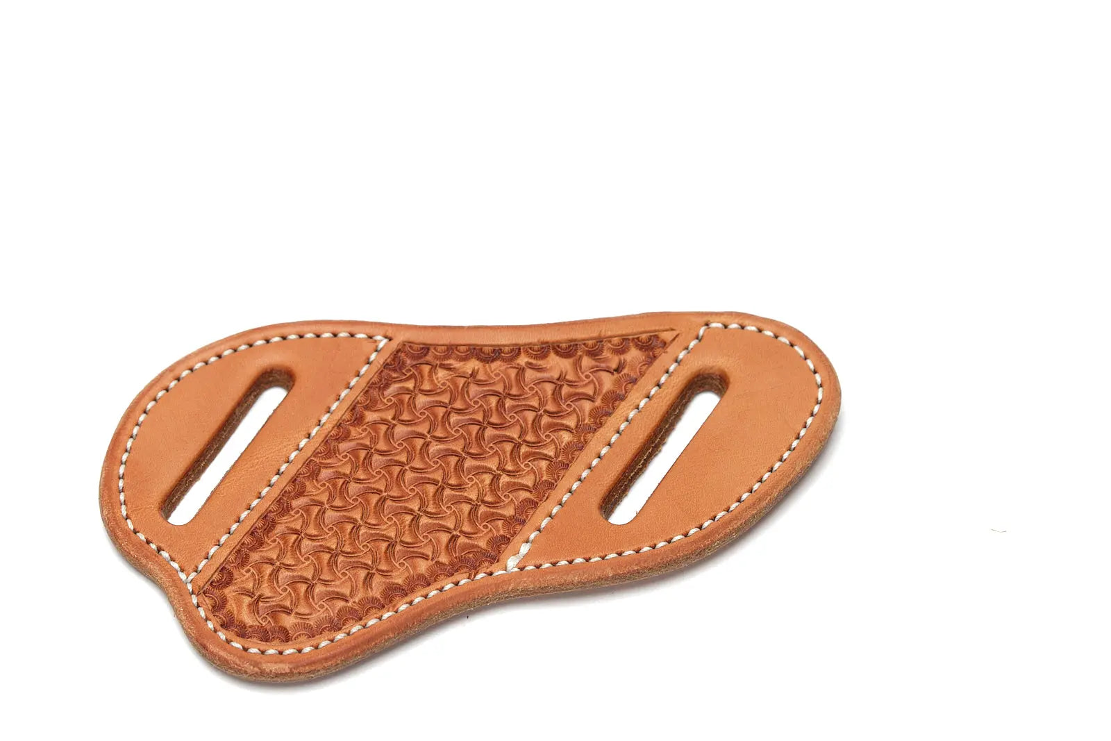 Saddle Tan Spider Knife Sheath by Texas Saddlery, leather knife sheath detail photo 2