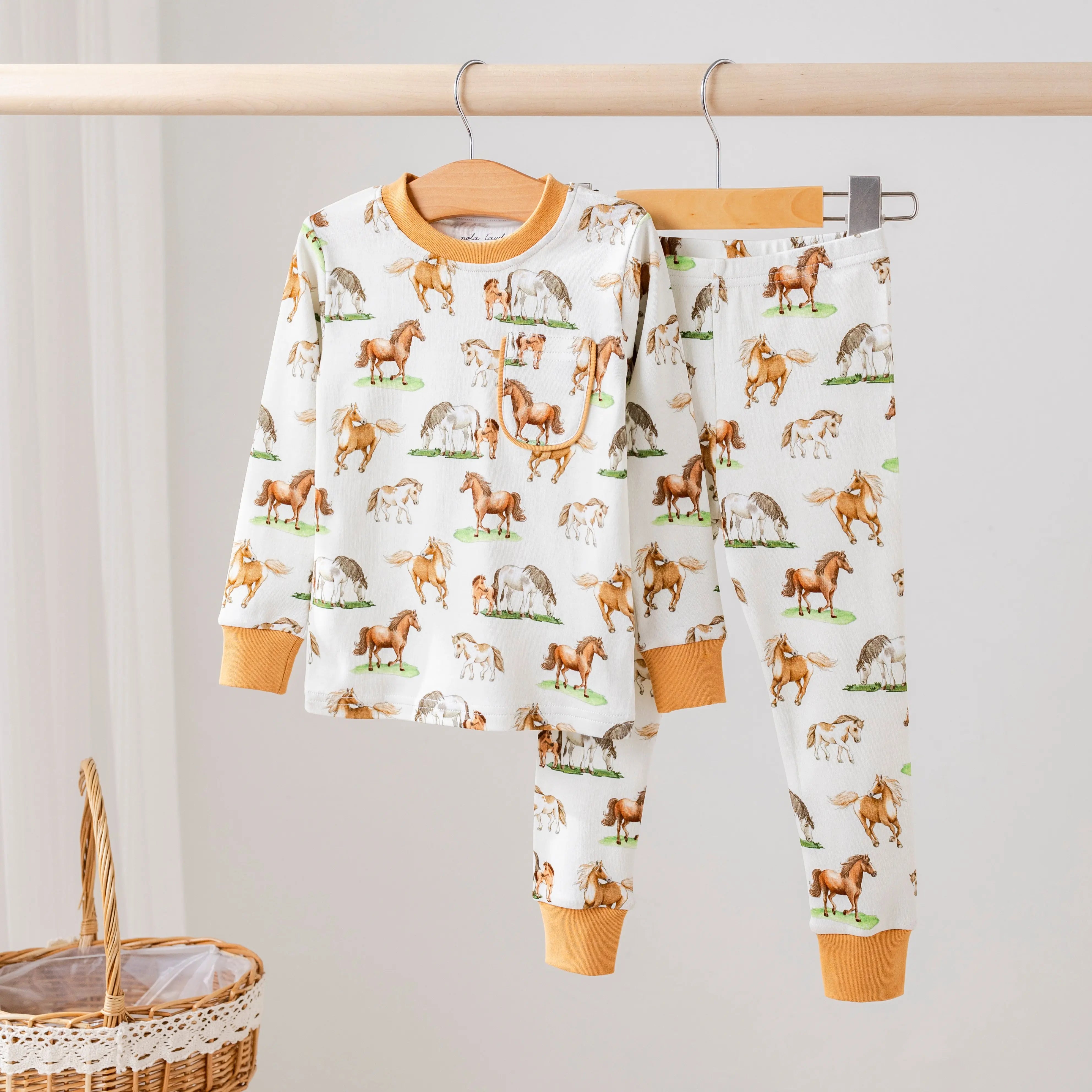 Saddle up Organic Cotton Kids Pajamas by Nola Tawk, Southern food gift main product photo