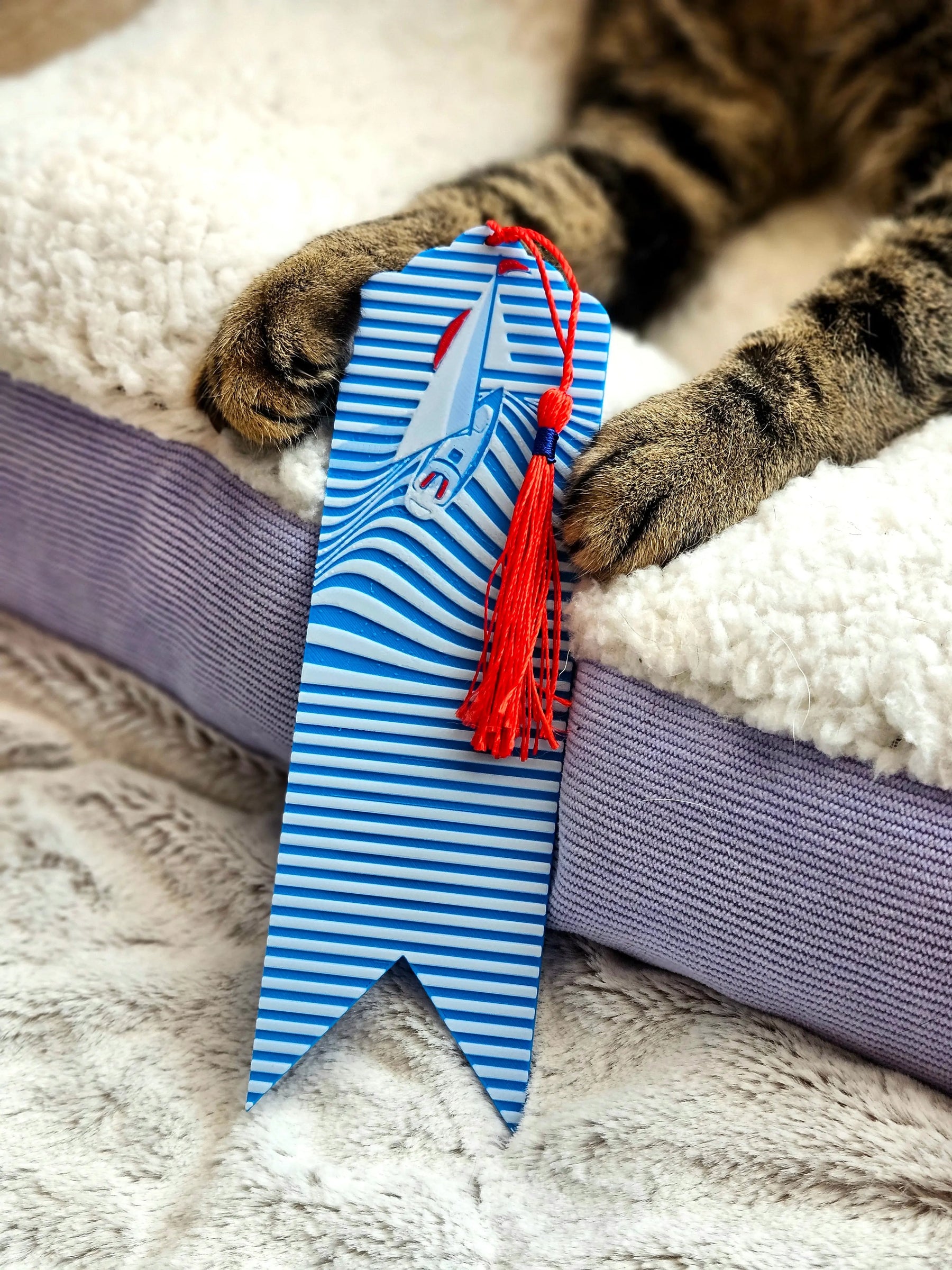 Sailor’s Drift Bookmark – Nautical Sailboat Ocean Wave Bookmark by The Tween Space, paper gift detail photo 2