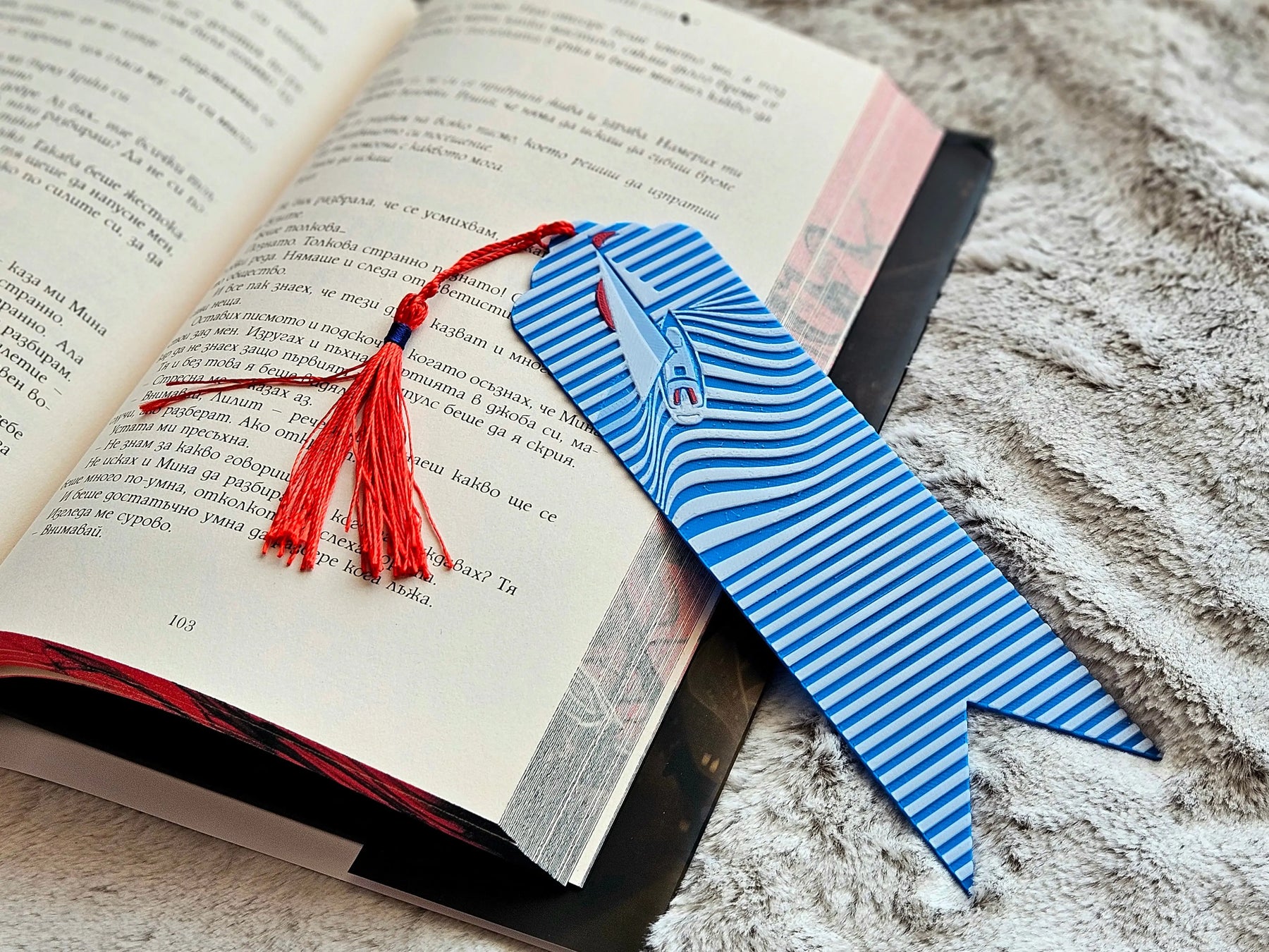 Sailor’s Drift Bookmark – Nautical Sailboat Ocean Wave Bookmark by The Tween Space, paper gift detail photo 3