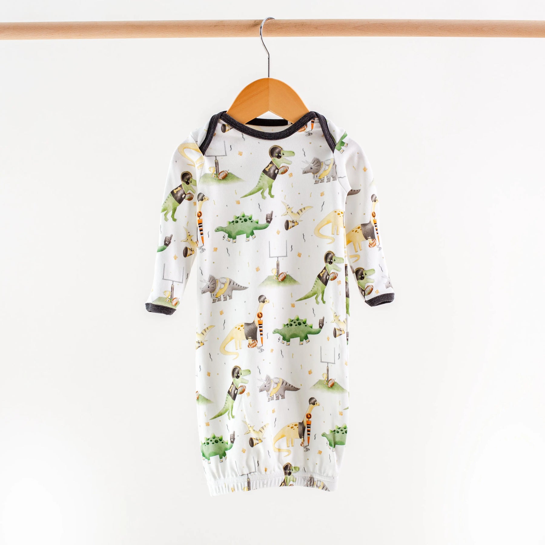 Saints Dinos All-Stars Organic Cotton Kids Pajamas by Nola Tawk, Southern food gift detail photo 3