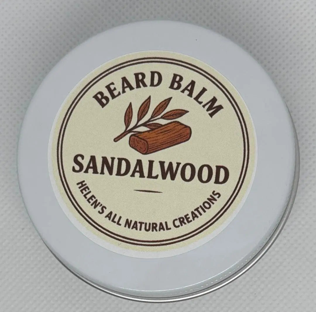 Sandalwood Beard Balm by Helen's All Natural Creations, natural skincare detail photo 2