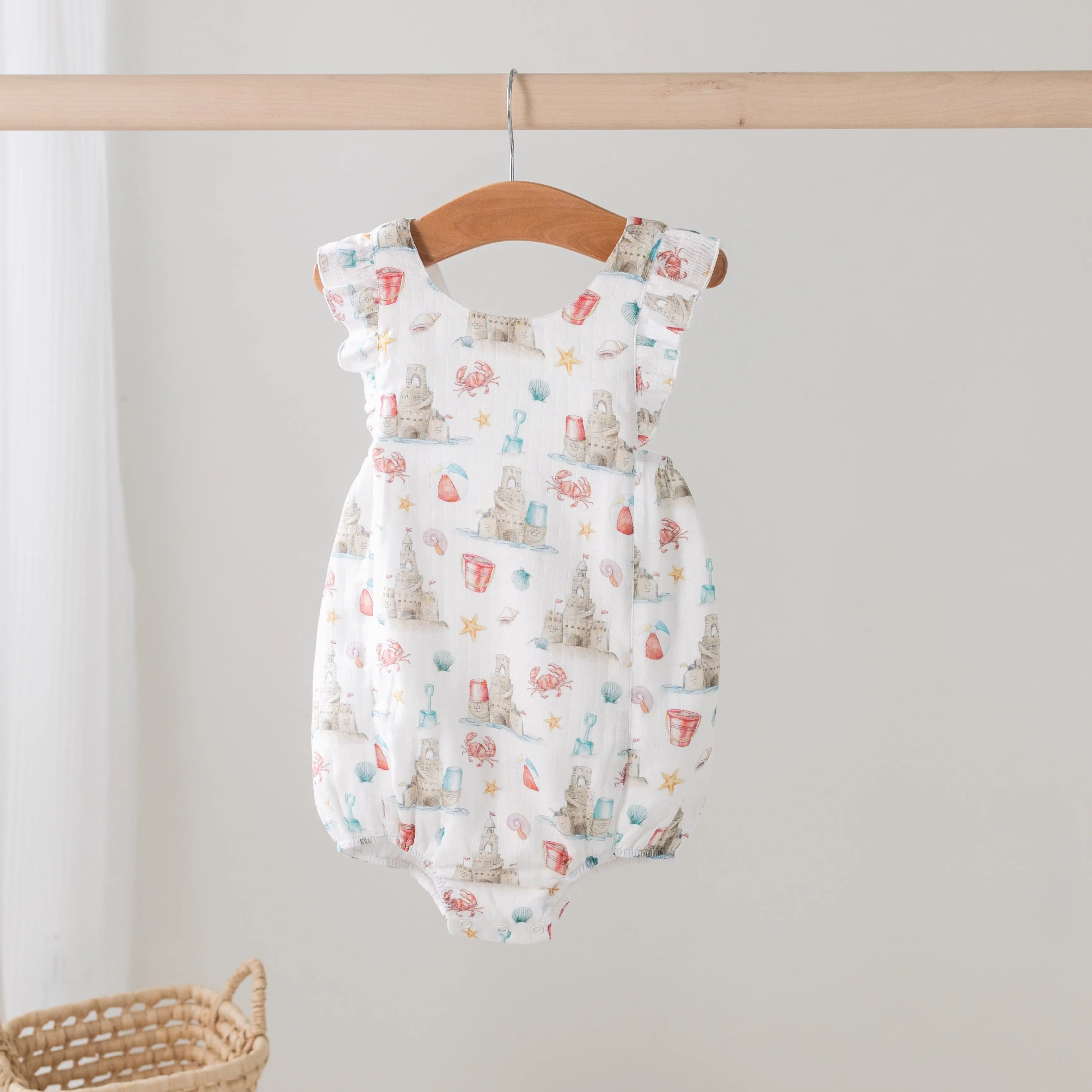 Sandcastle Kingdom Organic Muslin Bubble Romper Nola Tawk