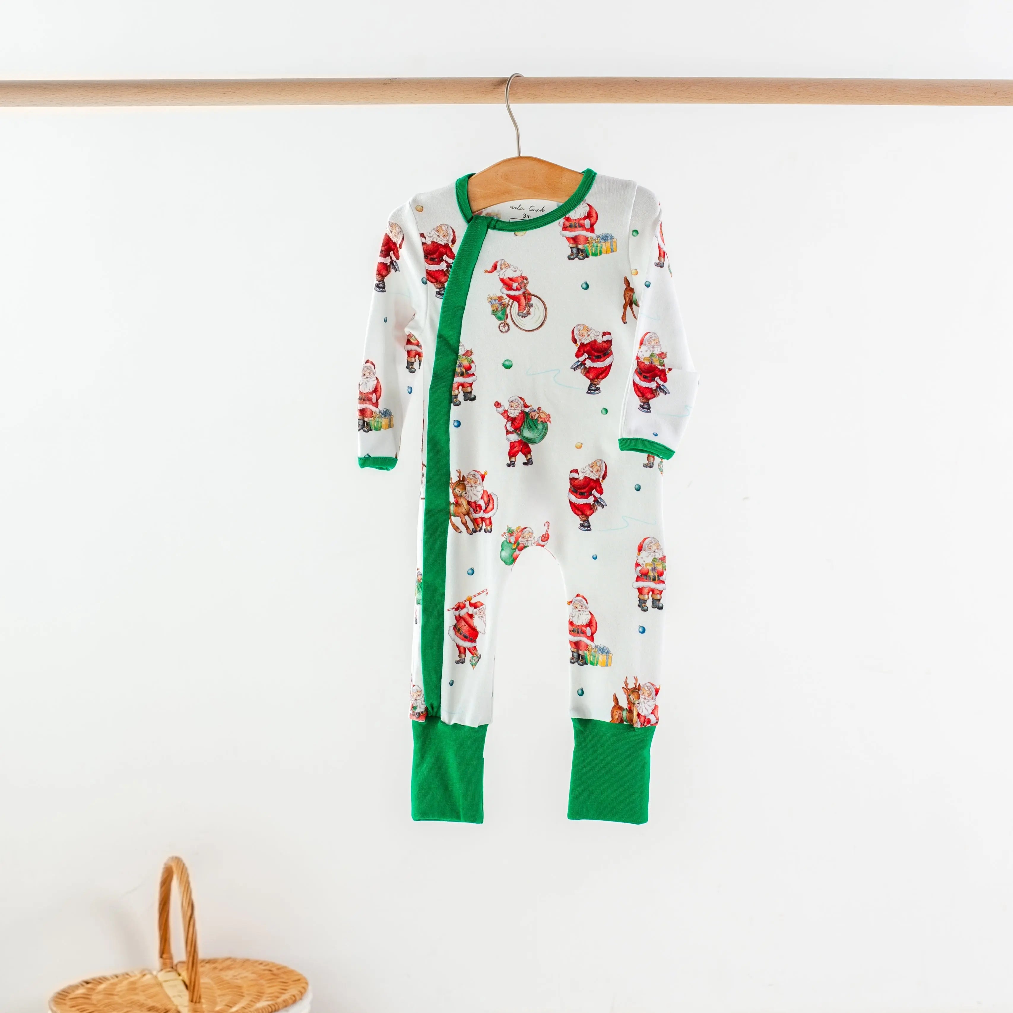 Santa Claus is Coming to Town Organic Cotton Christmas Kids Pajamas Nola Tawk