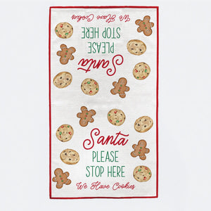 Santa Please Stop Here Kitchen Towel by Nola Tawk, tea towel detail photo 2