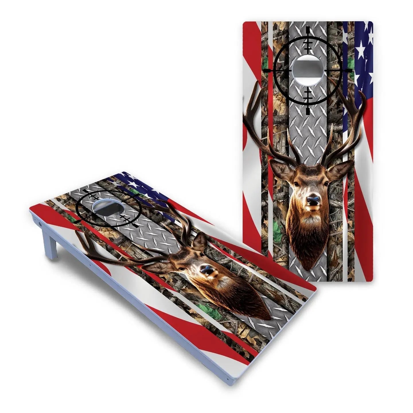 Scope Deer & Fish Cornhole Boards - All Weather Series by Cornhole Solutions, custom cornhole board detail photo 2