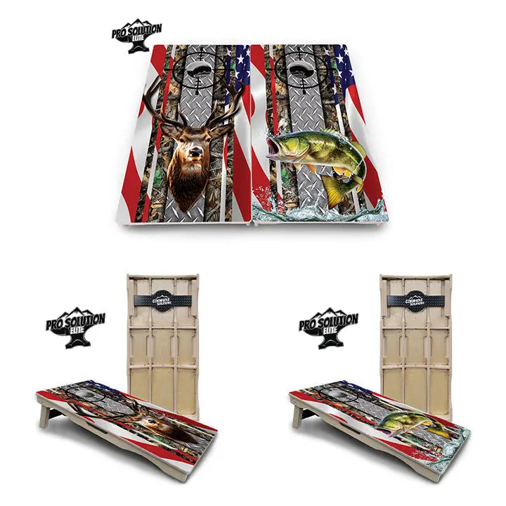 Scope Deer & Fish Cornhole Boards - Pro Solution Elite Series Cornhole Solutions