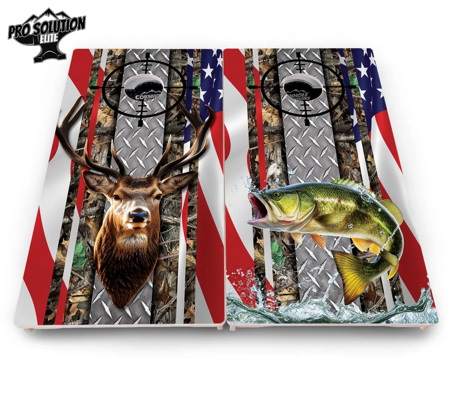 Scope Deer & Fish Cornhole Boards - Pro Solution Elite Series Cornhole Solutions