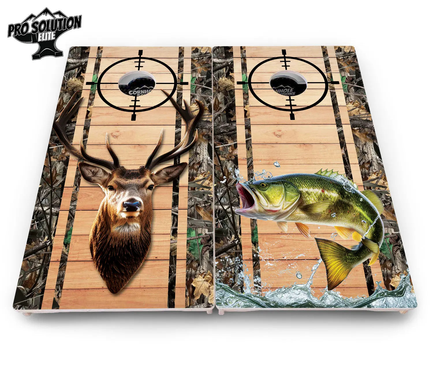 Scope Deer & Fish Plank Cornhole Boards - Pro Solution Elite Series by Cornhole Solutions, custom cornhole board detail photo 13