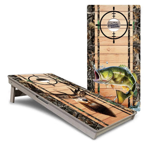Scope Deer & Fish Plank Cornhole Boards - Professional Tournament Series Cornhole Solutions